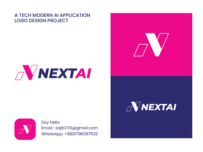 Next AI | A Tech Artificial Intelligence logo design ai logo ai logo design best ai logo logo design logo designer logo idea logo mark logo type logomark logotype minimal logo n icon n logo tech tech logo vector vector logo