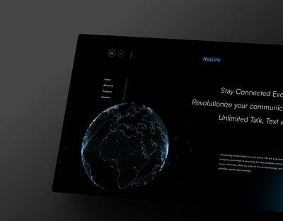 Nexlink landing page animation dark figma landing page motion parallax ui uiux video website