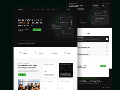 Multiplier landing page design education flat hero home it landing layo page platform pricing scroll software studio ui ux website