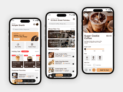 BrewBuddies - Coffee Marketplace App 3d app app design beverages branding coffee coffee app design food food app graphic design interface design landing page logo minimalist mobile design ui ui design vector website design