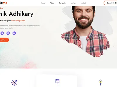 portfolio website 3d logo ui