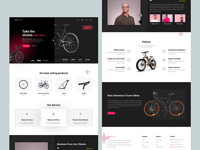 Riders Hub - Public E-bike Service Website Landing Page 2023 app bicycle bike landing page branding car landing page design e bike service ebike ebike landing page figma graphic design illustration logo new landing page riders hub riders hub landing page trendy work ux website design