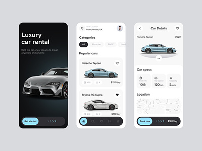 Car Rental App app app design car car rent car rental design interaction mobile app rental ui ux