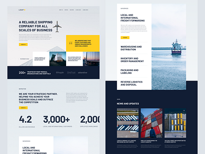 Logistics Website - Daily UI agency branding clean company daily dailyui design flat landing page layout logistics minimal page ui ux website