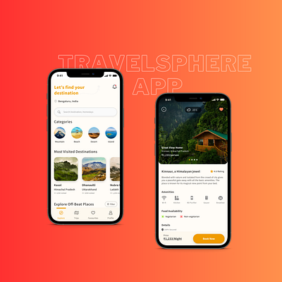 Travelsphere - Travel App mobileapp productdesign travelapp ui ux uxdesign