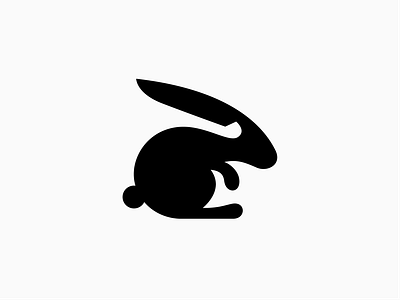 Fearless Rabbit animal art branding concept design double meaning fearless graphic design hare illustration knife logo minimalist rabbit shape