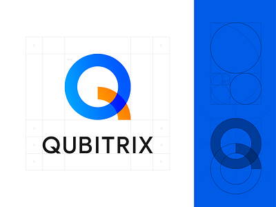 Qubitrix Branding 3d advanced algorithms branding creative solutions cutting edge software data analytics design digital transformation futuristic design golden ratio graphic design innovative technology intelligent automation logo logo design quantum computing smart systems technology typography ux