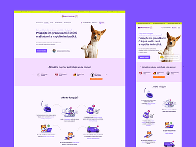 Personal Project for Non-profit Organization Helping Dogs animals dog non profit nonprofit pink shelter shop ui web design