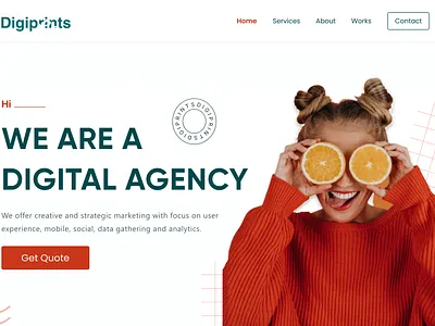 A landing page for a digital agency website app branding design illustration landing page memphis design ui