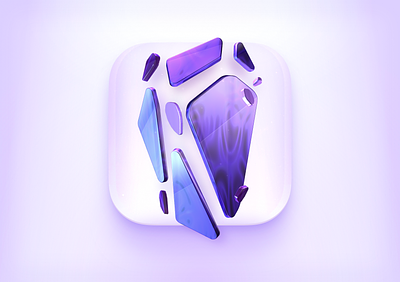 Fifty shades of violet 3d appicon concept design icon spline