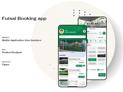 Concept Futsal booking UI app clean design minimal mobile ui ux