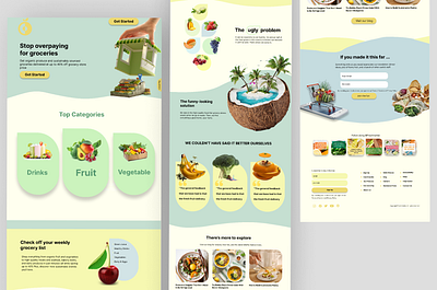 Landing Page - Grocery Store design e commerce fruit shop graphic design grocery ui ux