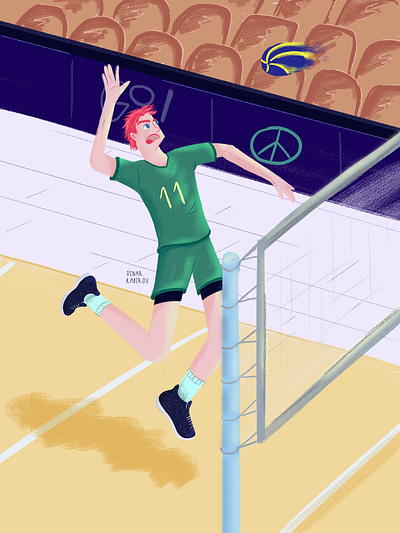 Volleyball player branding cartoon character design digital illustration illustrator sport volleyball