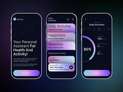 Mobile App Design Concept activity app assistant branding daily daily activity design graphic design health illustration inspiration inspire logo mobile sneakers sport tracker ui ux web