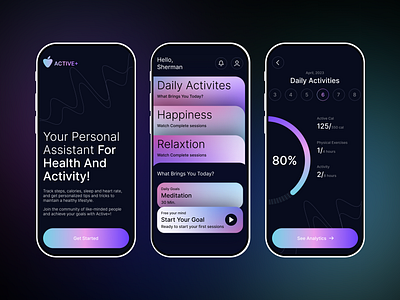 Mobile App Design Concept activity app assistant branding daily daily activity design graphic design health illustration inspiration inspire logo mobile sneakers sport tracker ui ux web