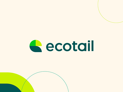 Ecotail abstract ai branding clever digital e eco fintech gree letter logo minimal money nature payment postive tail technology vibrant web