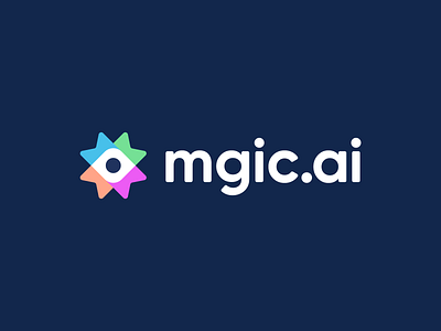 mgic.ai - magic ai logo ai artifiacial inteligence branding eye logo m m logo magic modern photo photography selfie star vision