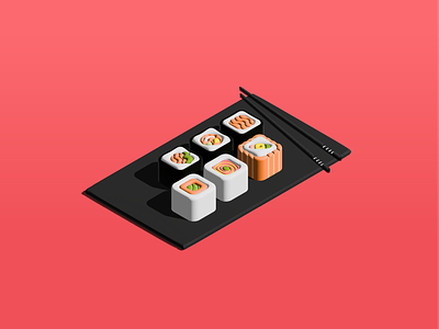 3d sushi 3d design graphic design illustration isometry vector