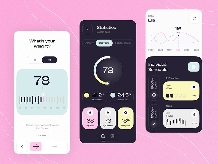 Fitness service - Mobile app by Anastasia Golovko on Dribbble