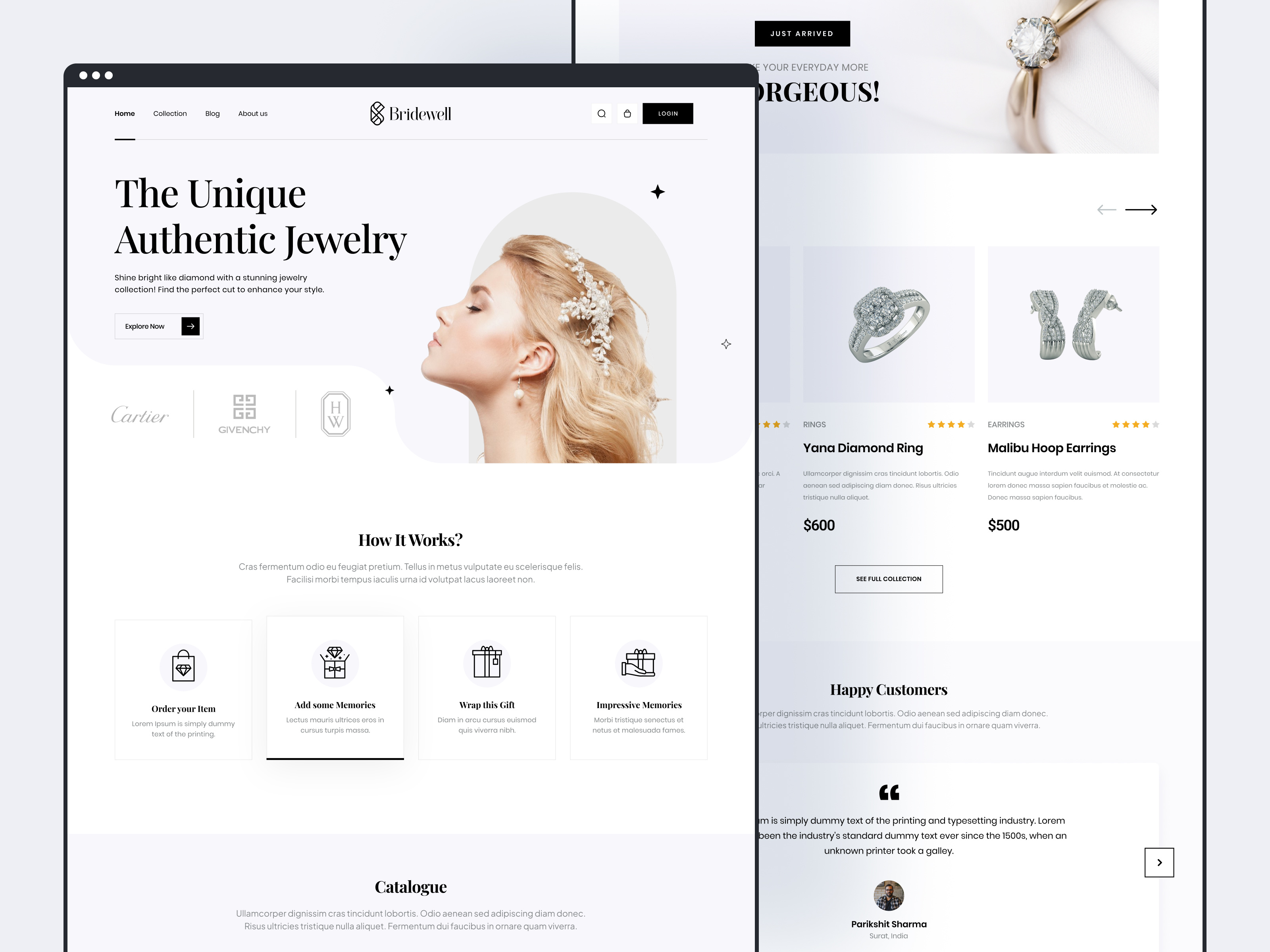 Jewelry Store Landing Page clean design header jewellery jewelry landing page luxury mobile product shop store ui ux web web design website
