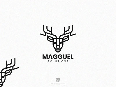 MAGGUEL artnivorastudio awesome branding colorful creative deer design graphic design head illustration lgooinspiration line lineart logo logoawesome logomaker modern vector