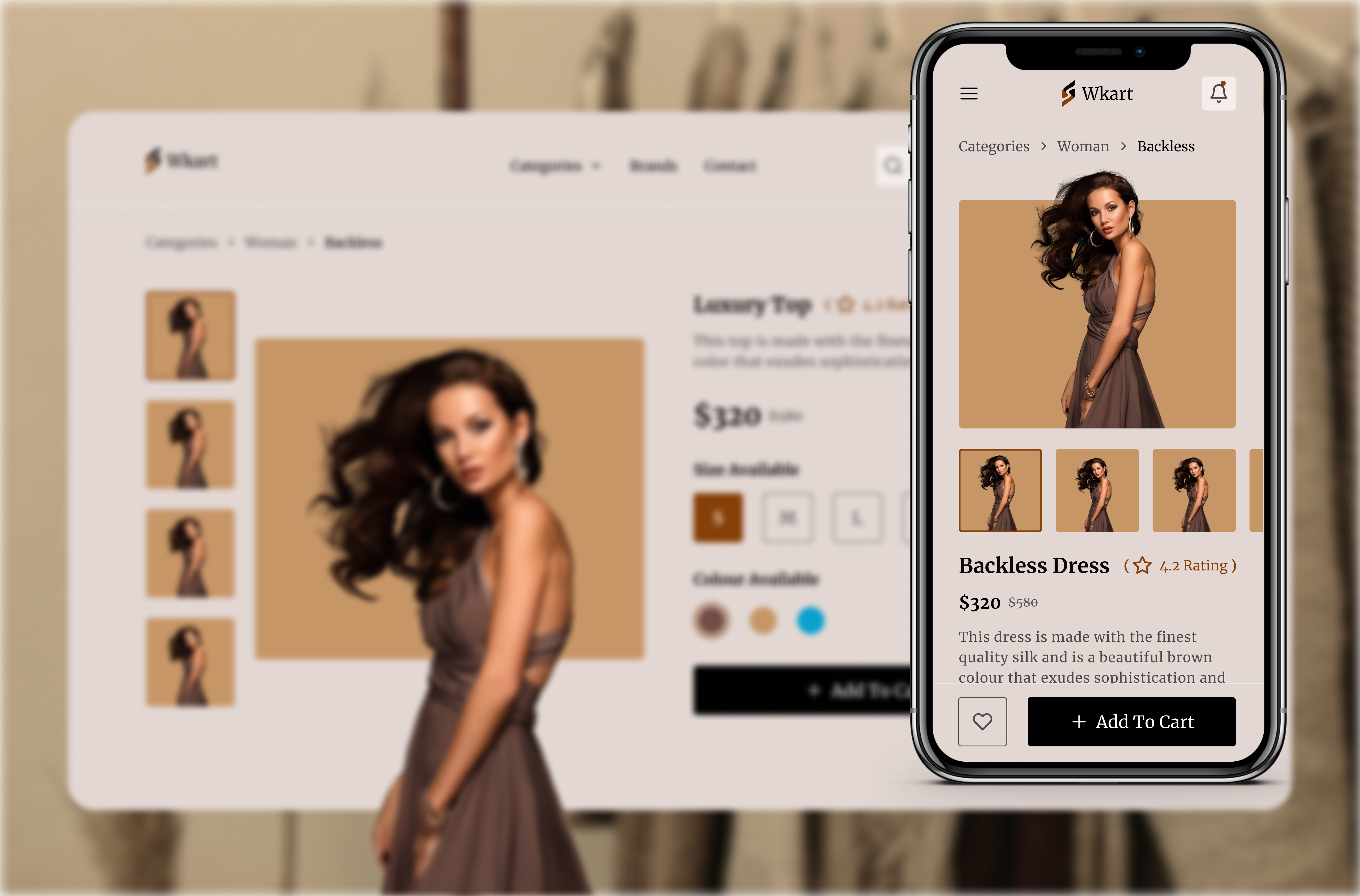 E-Commerce Website (WKart) - Add to cart page branding dailyui design e commerce figma graphic design illustration logo product responsive design shoping ui ux vector woman dress woman top