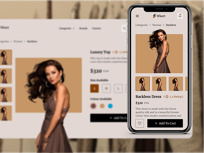 E-Commerce Website (WKart) - Add to cart page branding dailyui design e commerce figma graphic design illustration logo product responsive design shoping ui ux vector woman dress woman top