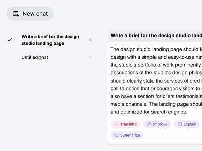 ChaGPT alternative for UI/UX product design, research & ideation app branding button chat chat gpt design gpt hover input logo prompt research tab tabs ui ux web