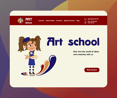 Start screen for art school branding collage design graphic design illustration logo ui ux vector