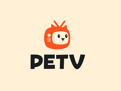 Petv animal branding cat dog logo paw pet television tv video