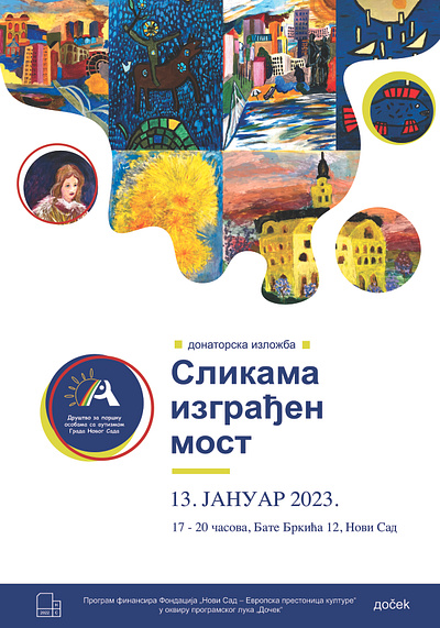 Poster for Art Exhibition "Slikama Izgradjen Most" graphic design poster