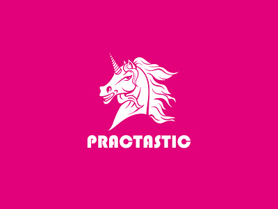 Practastic animals branding fun fun logo graphic design hilarious illustration logo logo concept logo designer logomark logos pink pink unicorn playful playful design unicorn unicorn logo vector videogame