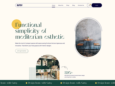 Gutsy Interior Shop - website branding design ecommerce illustration interior logo minimal shop typography ui user experience web website