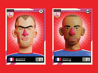Goal Blazers : Zidane & Henry 3d 3d art caricature character design design fifa football france henry illustration zidane