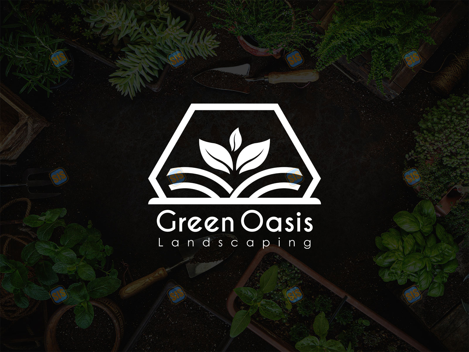 Landscaping logo design \, image size:1600x1200
