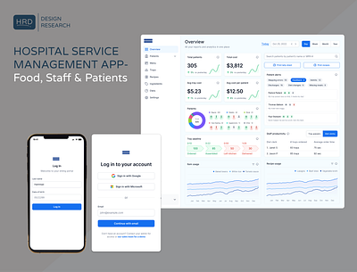 Hospital Service Management App dashboard design logo management medical minimalistic ui design