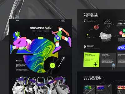 Web 3.0 Streaming Platform Landing Page blockchain crypto crypto design cryptocurrency design illustration interface music nft platform streaming ui web 3.0