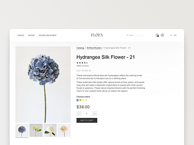 Flora e commerce flora flowers product page ui ux wedesign