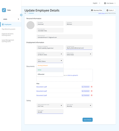 Employee Dashboard branding dashboard dribbble ui ui design web ui