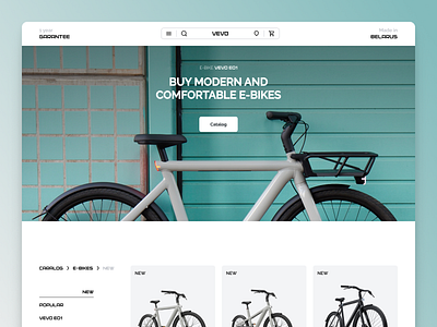 VEVO E-BIKES bicycle catalog e commerce inspiration shop ui ux webdesign