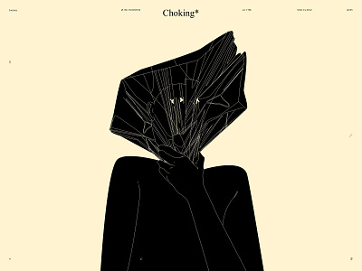 Choking abstract chocking composition conceptual illustration design dual meaning editorial illustration emotions illustration laconic lines minimal plastic plastic wrap poster psychology stress wrap