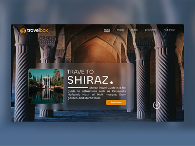 Shiraz Landing Page Design for Travel Box agency design landing page product design travel ui web ui