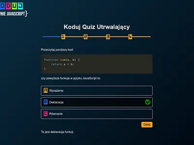 Quiz UI for Koduj application design graphic design ui
