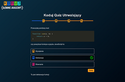 Quiz UI for Koduj application design graphic design ui