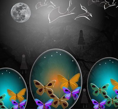 Piercing butterfly collection animation illustra illustration