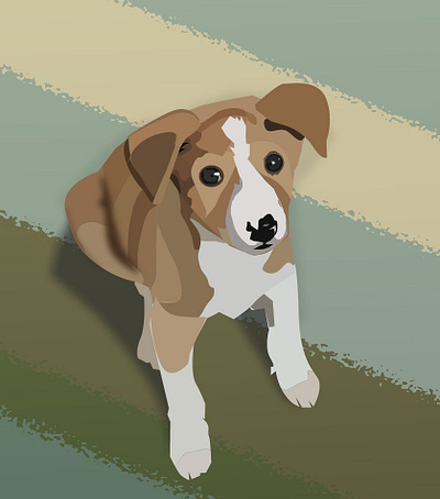 Puppy digital art dog illustration vector vector art