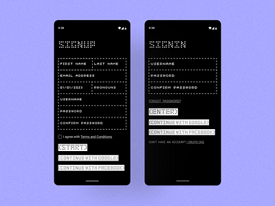 Sign Up/In Ui Design - Ui001 dailyui modern sign in sign up terminal ui ui001