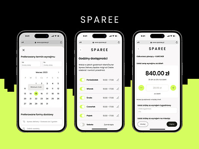 SPAREE - Rental Web App branding design figma graphic design logo marketplace minimalism mobile mockups rentalapp ui ux webapp