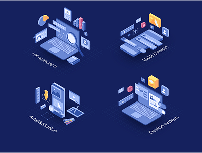 Illustration of Service Design_Isometric style design graphic design illustration illustrationui ui vector