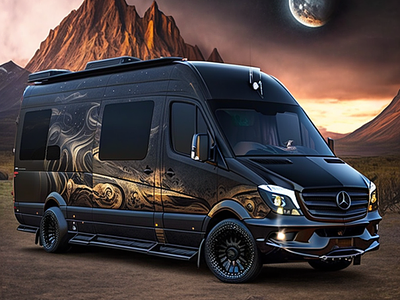 Custom Van Design 4 book illustration branding desert design graphic design illustration mac carpeli mercedes modern van